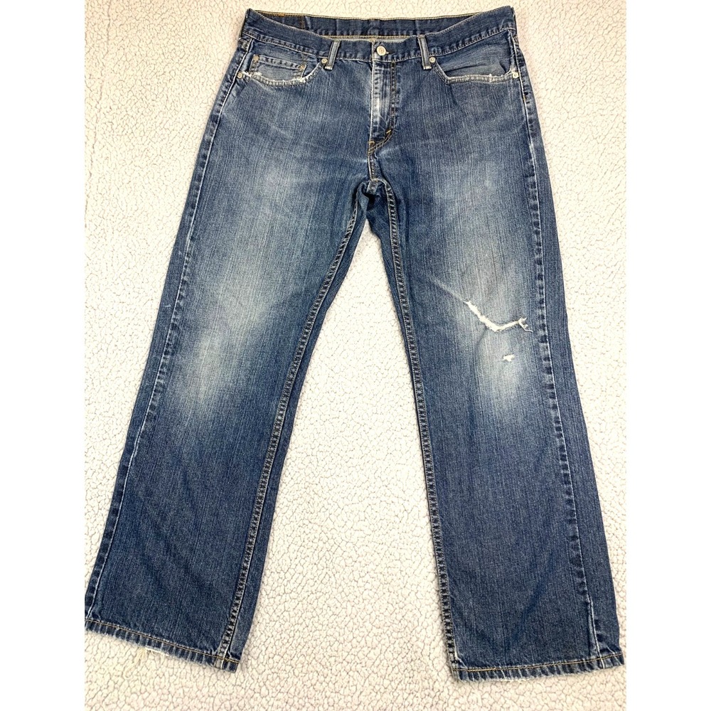 Levi's 559 Jeans‎ Mens 36x30 Blue Distressed Denim Relaxed Straight Fit